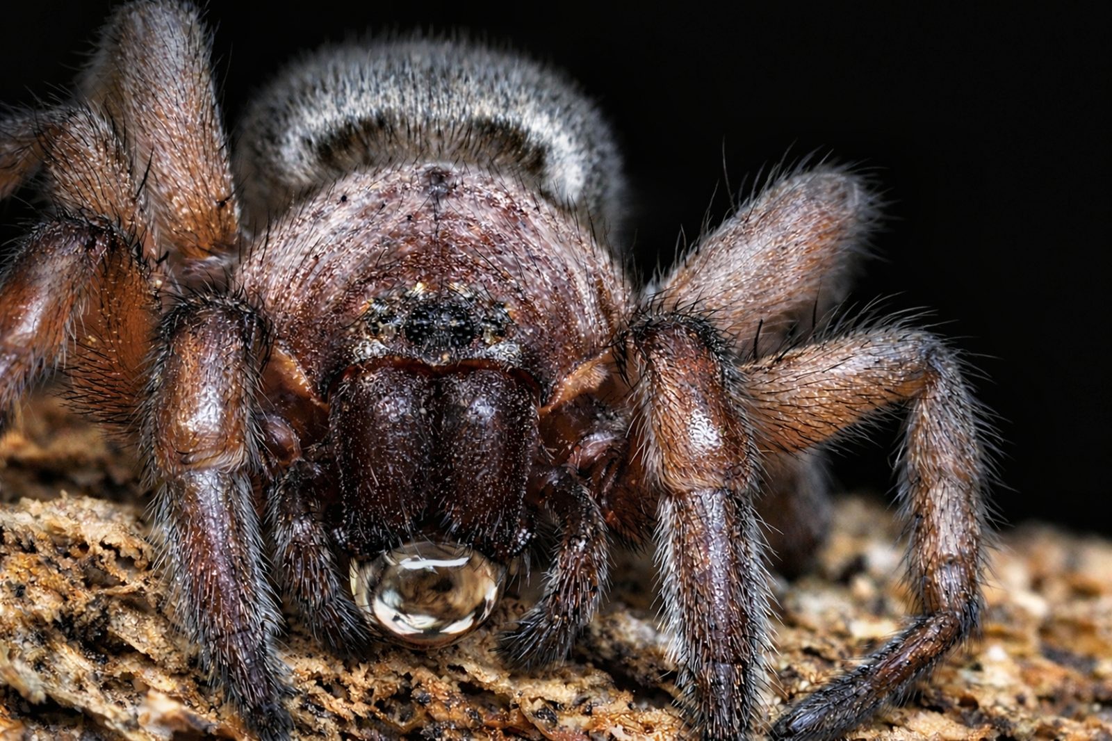 Araña, retrato frontal apilado